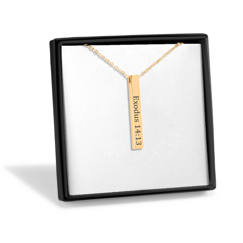 Bible Verse Bar Necklace - Obsidian's LLC