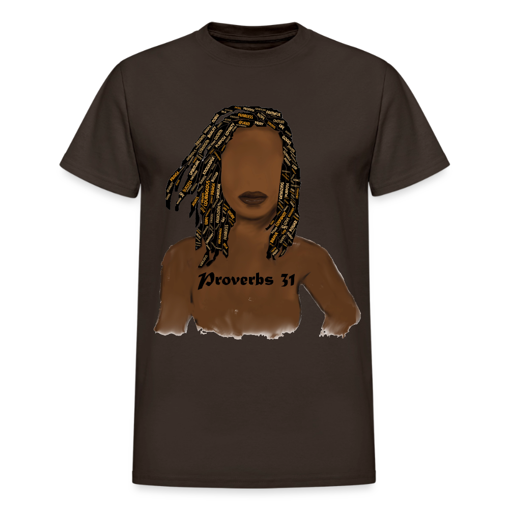 Proverbs 31 Locs Unisex T-Shirt - dark chocolate