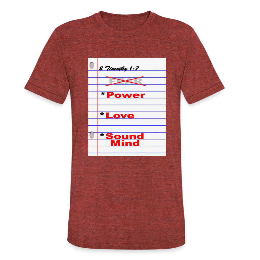 NO FEAR Unisex Tri-Blend T-Shirt - heather cranberry