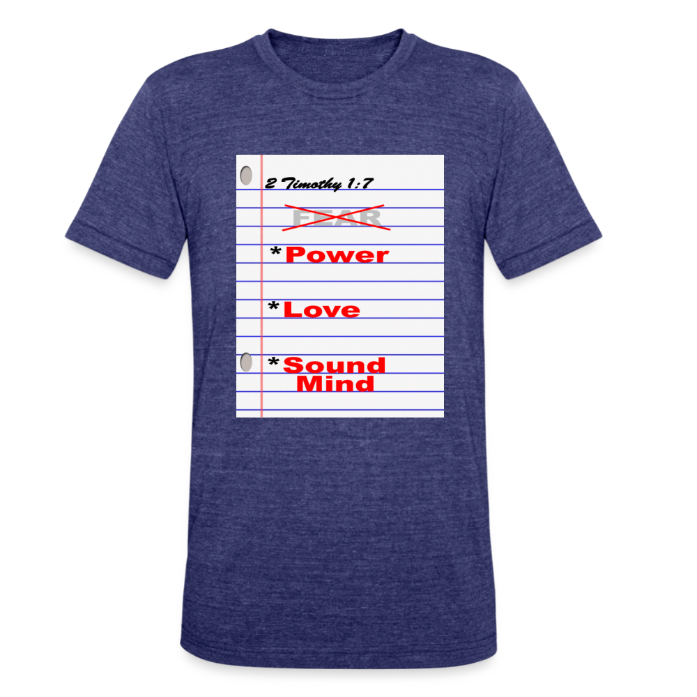NO FEAR Unisex Tri-Blend T-Shirt - heather indigo