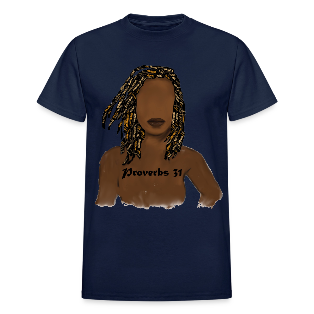 Proverbs 31 Locs Unisex T-Shirt - navy