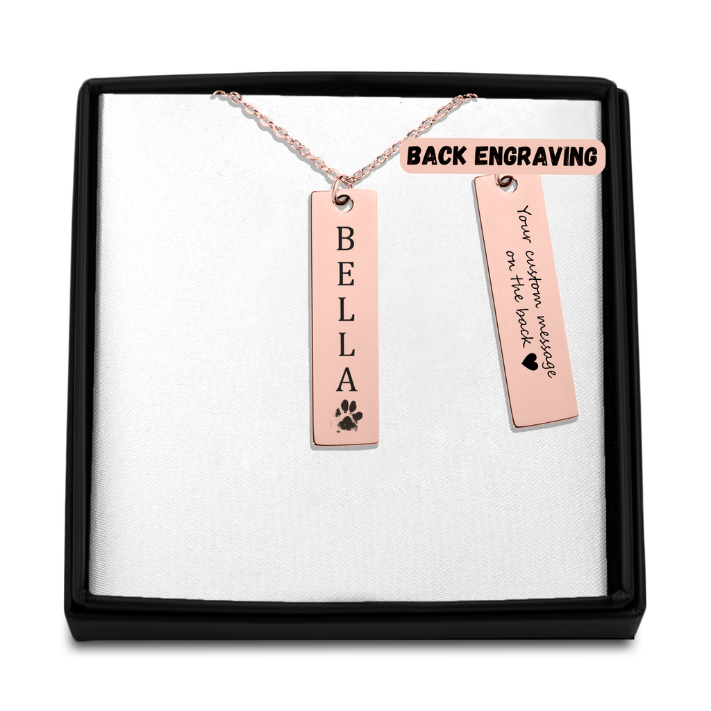 Actual Paw Print + Name Necklace - Obsidian's LLC