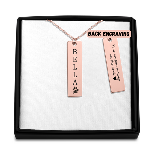 Actual Paw Print + Name Necklace - Obsidian's LLC