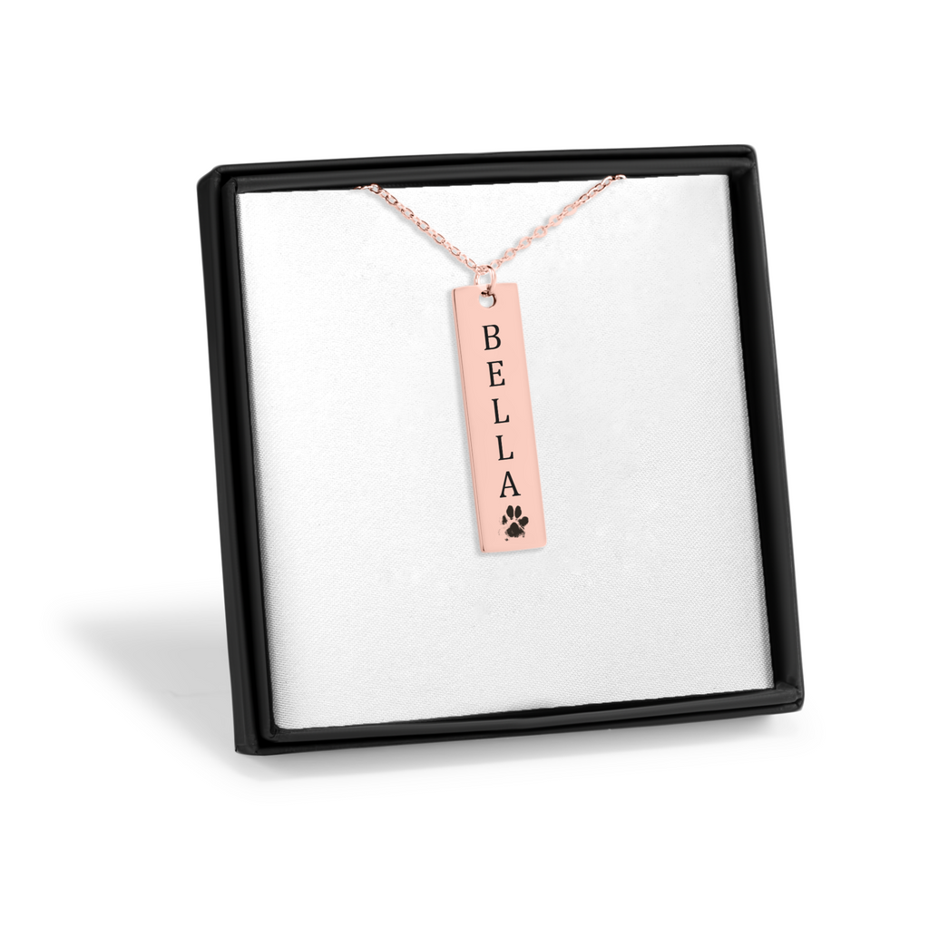 Actual Paw Print + Name Necklace - Obsidian's LLC