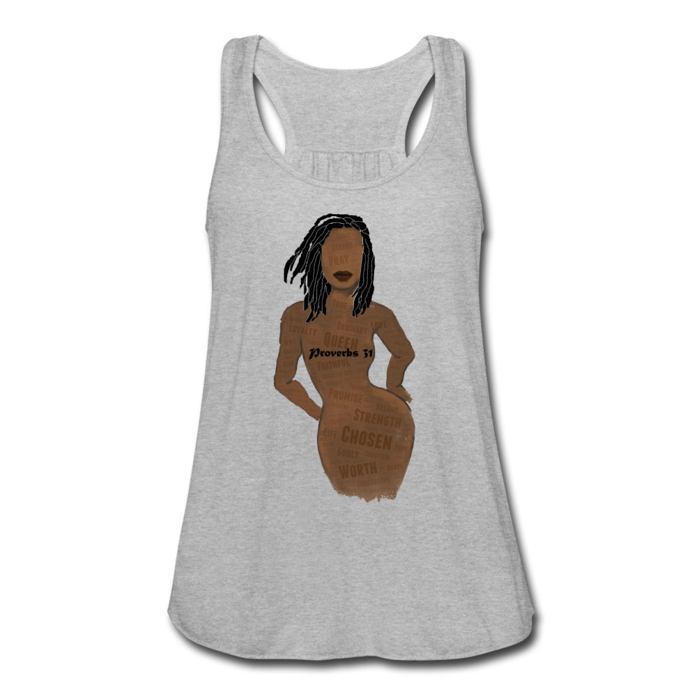 Proverbs 31 Loc Lady Women's Flowy Tank Top - heather gray